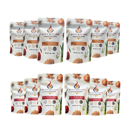 Root & Flame 12 Pack 2-in-1 (Curry, Jerk Chicken)