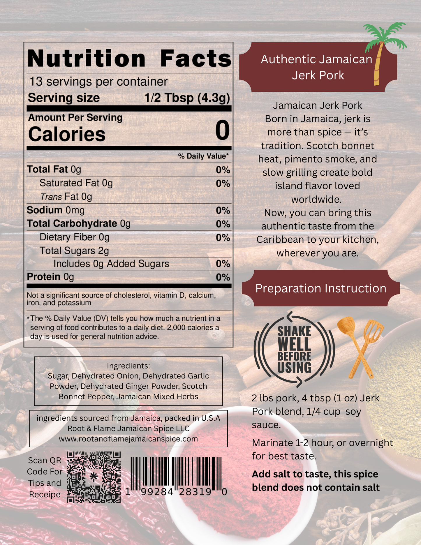 Jerk Pork Blend 2oz / 56g
