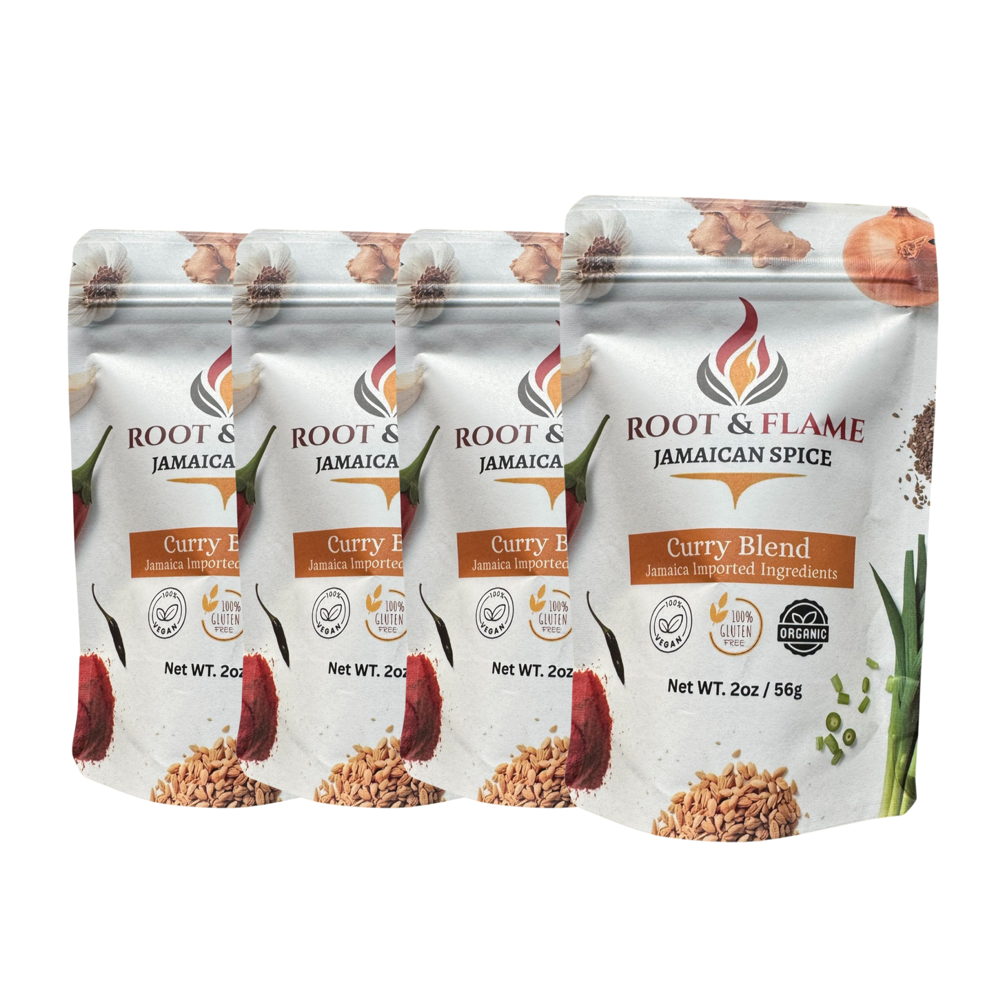 Root & Flame 12 pack of (4 Curry, 4 Jerk Chicken, 4 Oxtail)